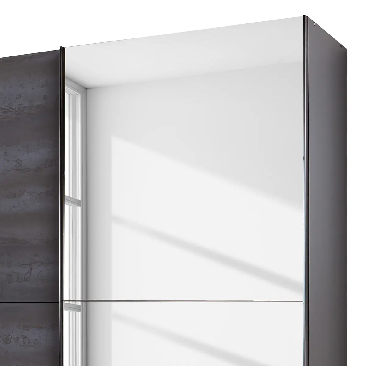 Schwebetürenschrank 180cm Schwarz | Schwarz