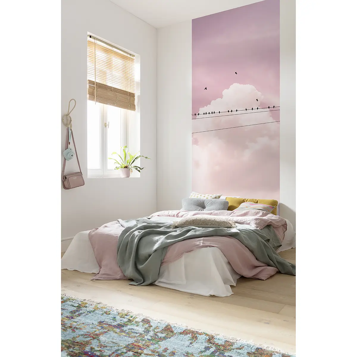 Vlies Fototapete Cloud Wire | Pink