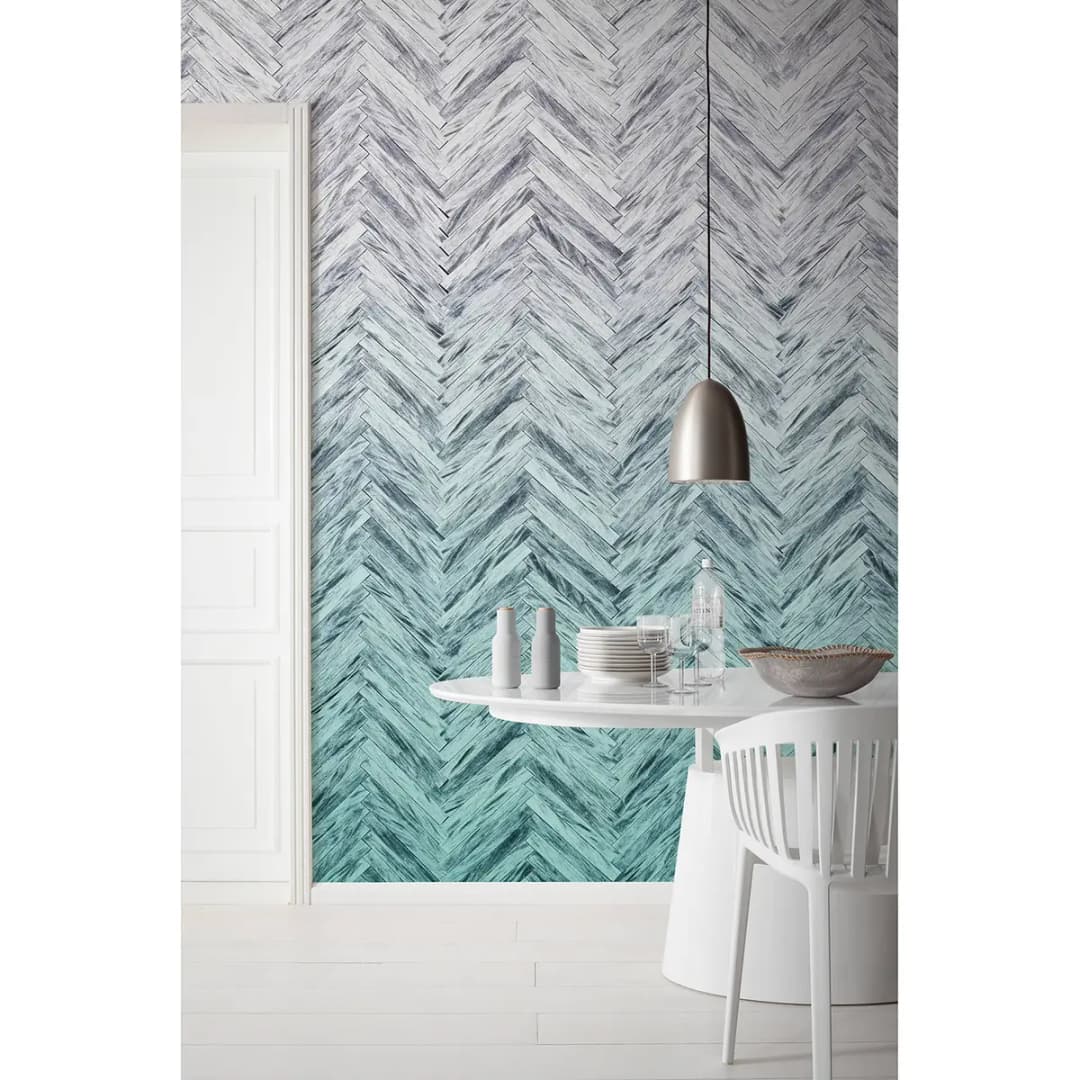 Vlies Fototapete Herringbone Mint | Mehrfarbig