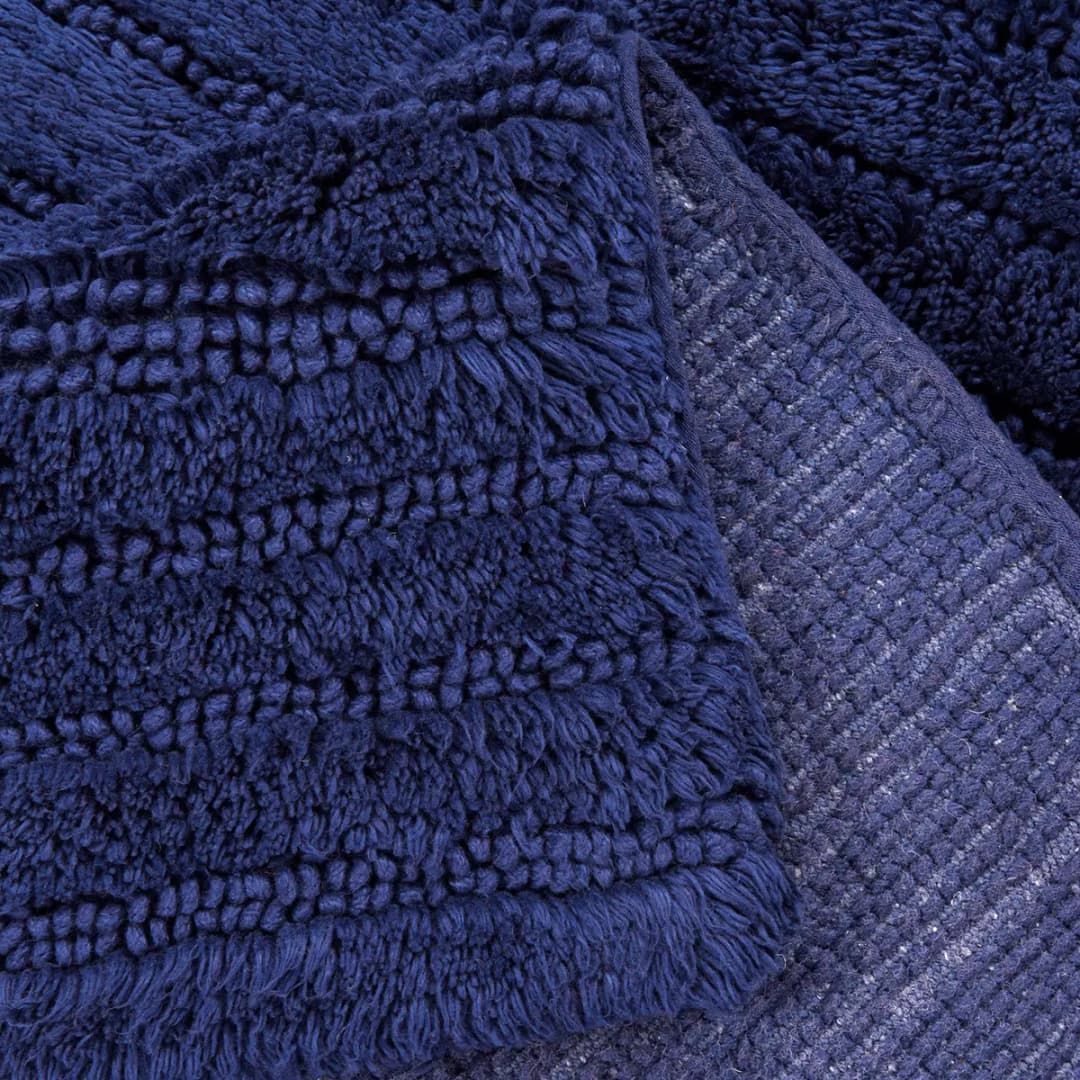 Badematte Cotton Stripe | Blau