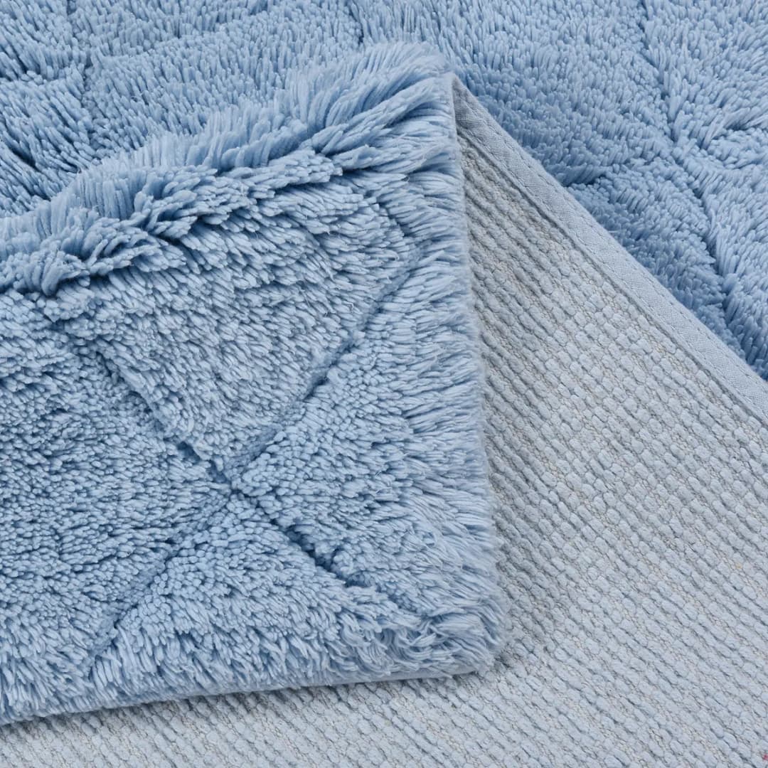 Badematte Cotton Pattern | Blau