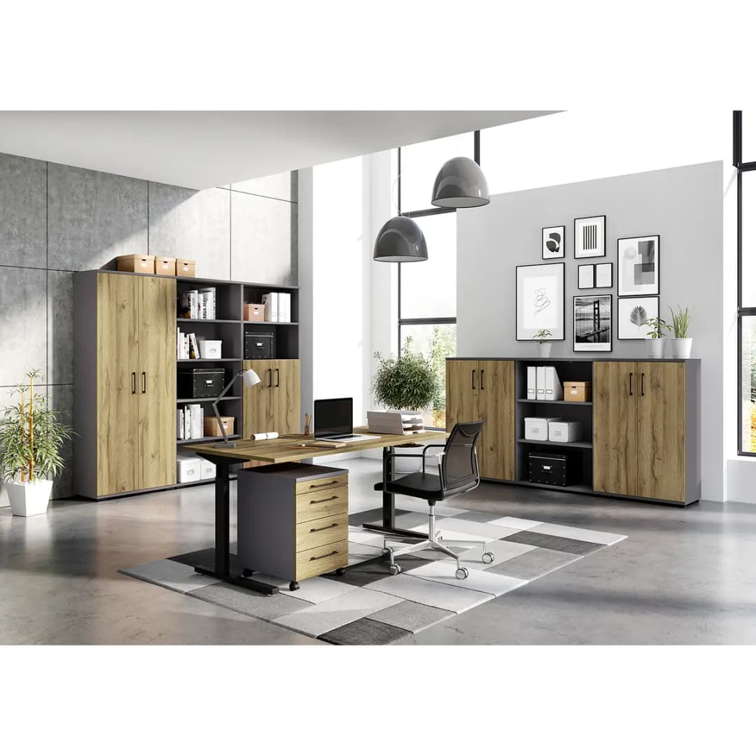 Schreibtisch 180cm Braun/Eiche Grandson Dekor | Braun