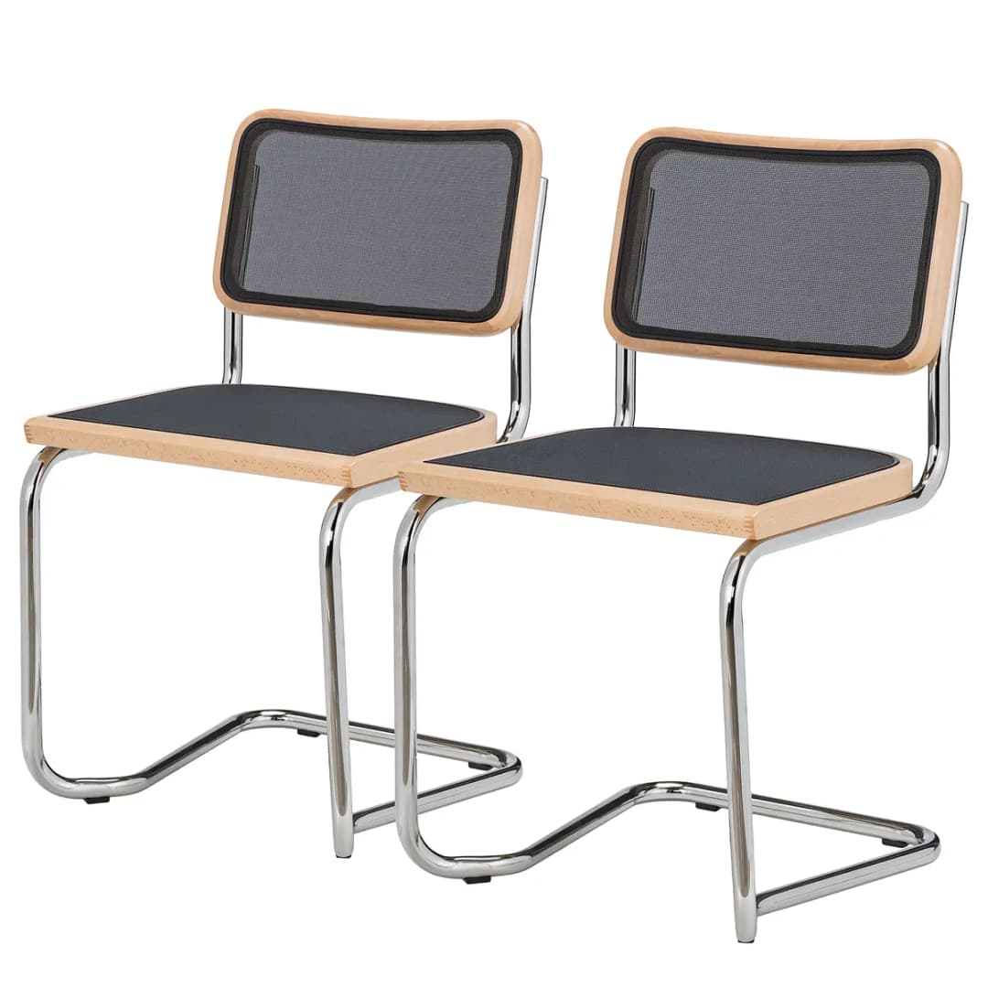 Freischwinger 2er-Set Mesh | Schwarz