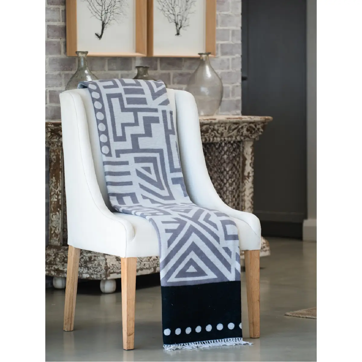 Plaid Amanda Cotton Global Tribe | Grau