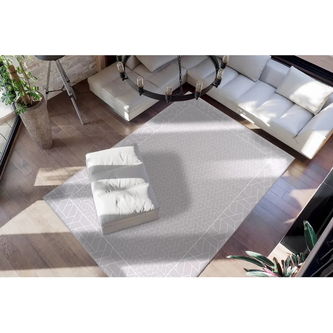 Kurzflorteppich Florence Grau 80 x 150cm Webstoff | Grau