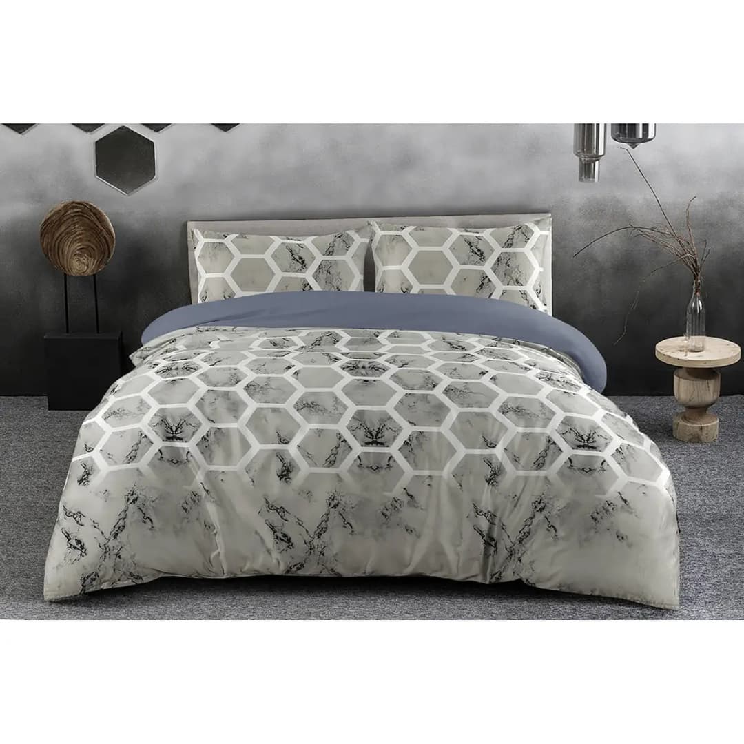 Bettwäsche Aventura 140 x 240 cm + Kissen 70 x 60 cm Grau | Grau
