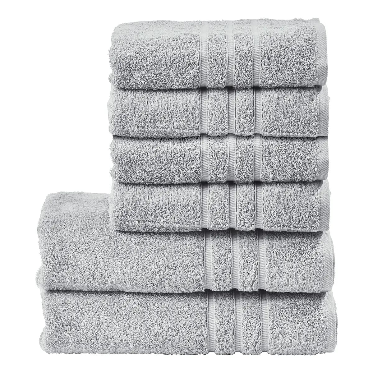 Handtuchset Daily Uni 6-teilig Grau/Silber | Grau
