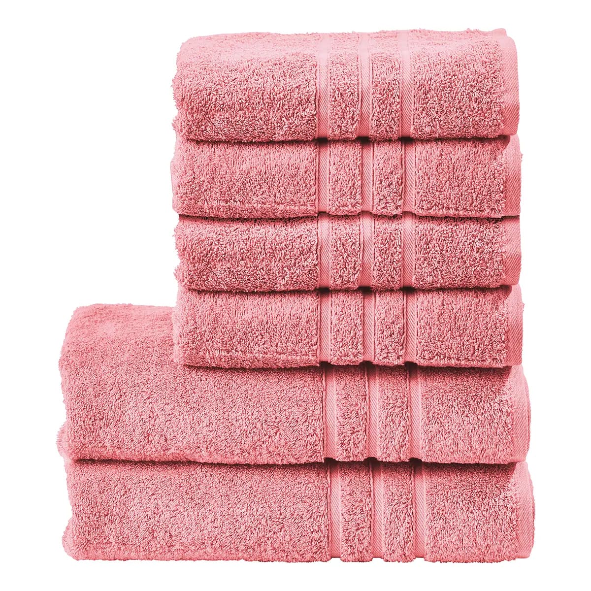 Handtuchset Daily Uni 6-teilig | Rosa