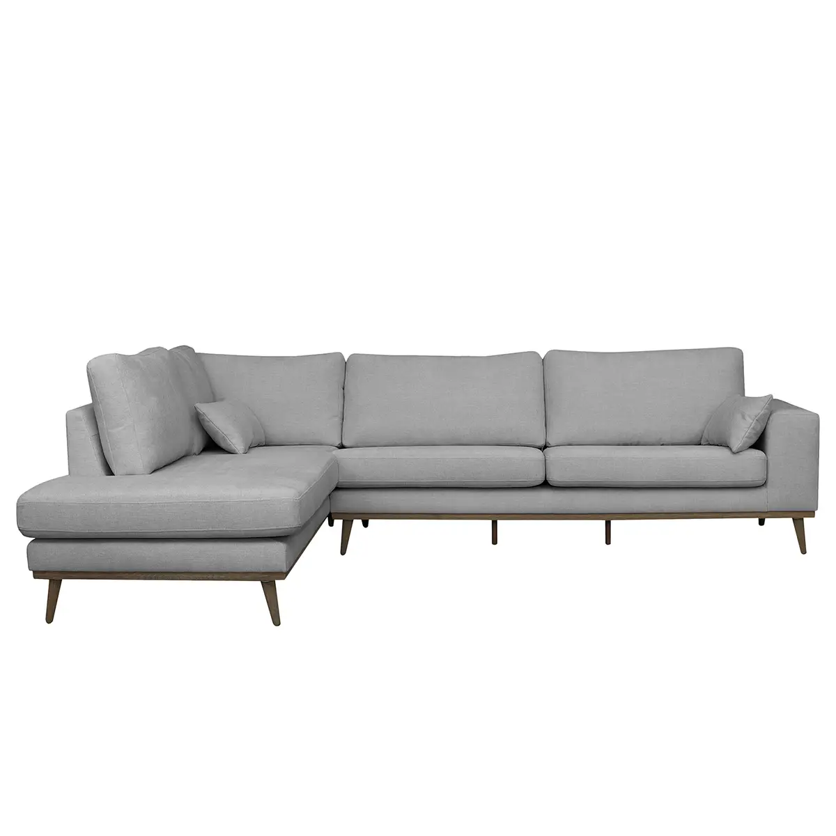 Ecksofa mit Ottomane Grau/Grau Strukturstoff Talta | Grau