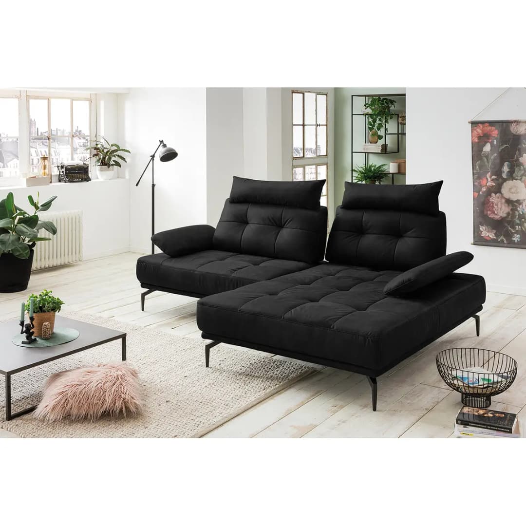 Ecksofa Linville | Schwarz