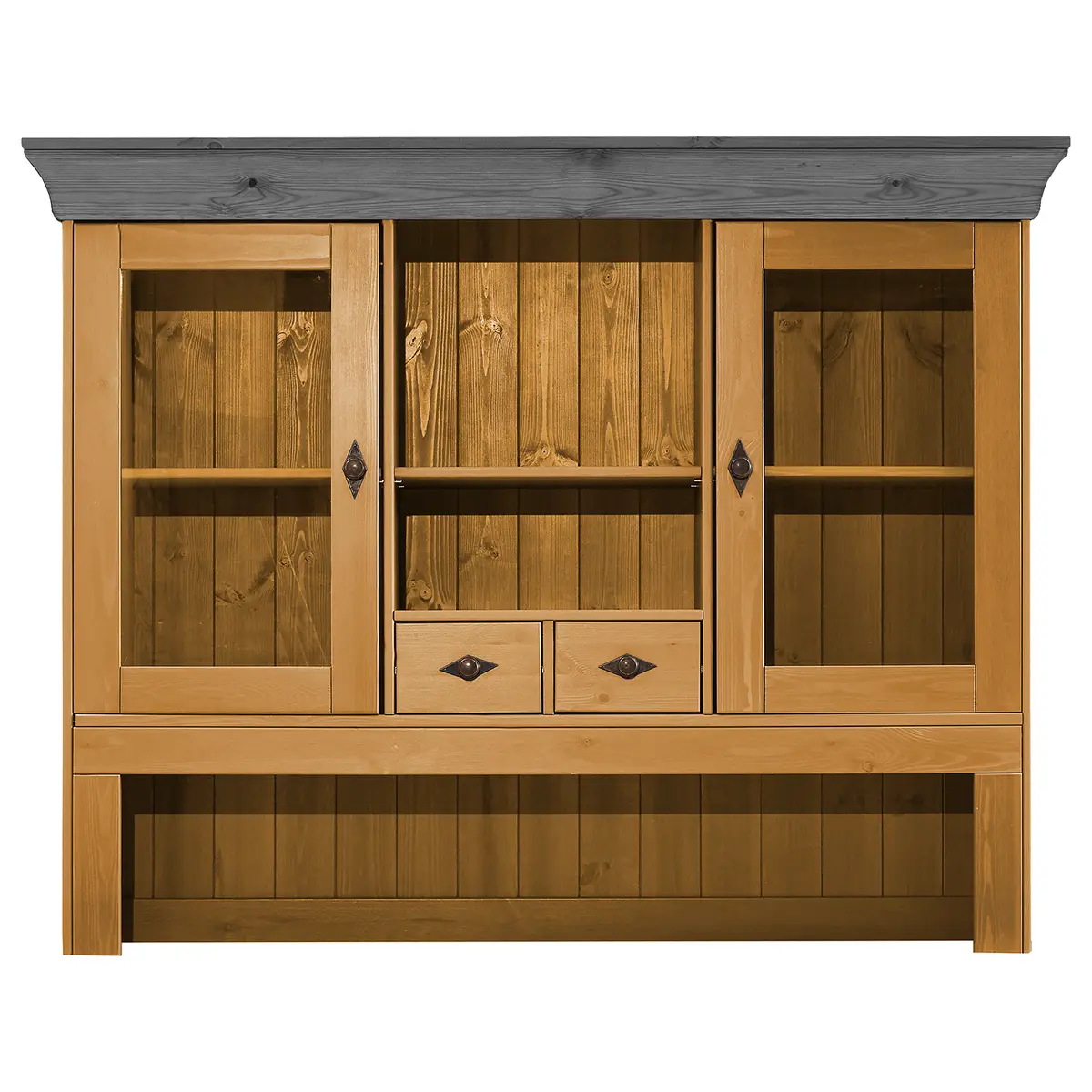 Buffet I 143 x 197 x 45cm Braun/Kiefer Laugenfarbig/Kiefer Grau