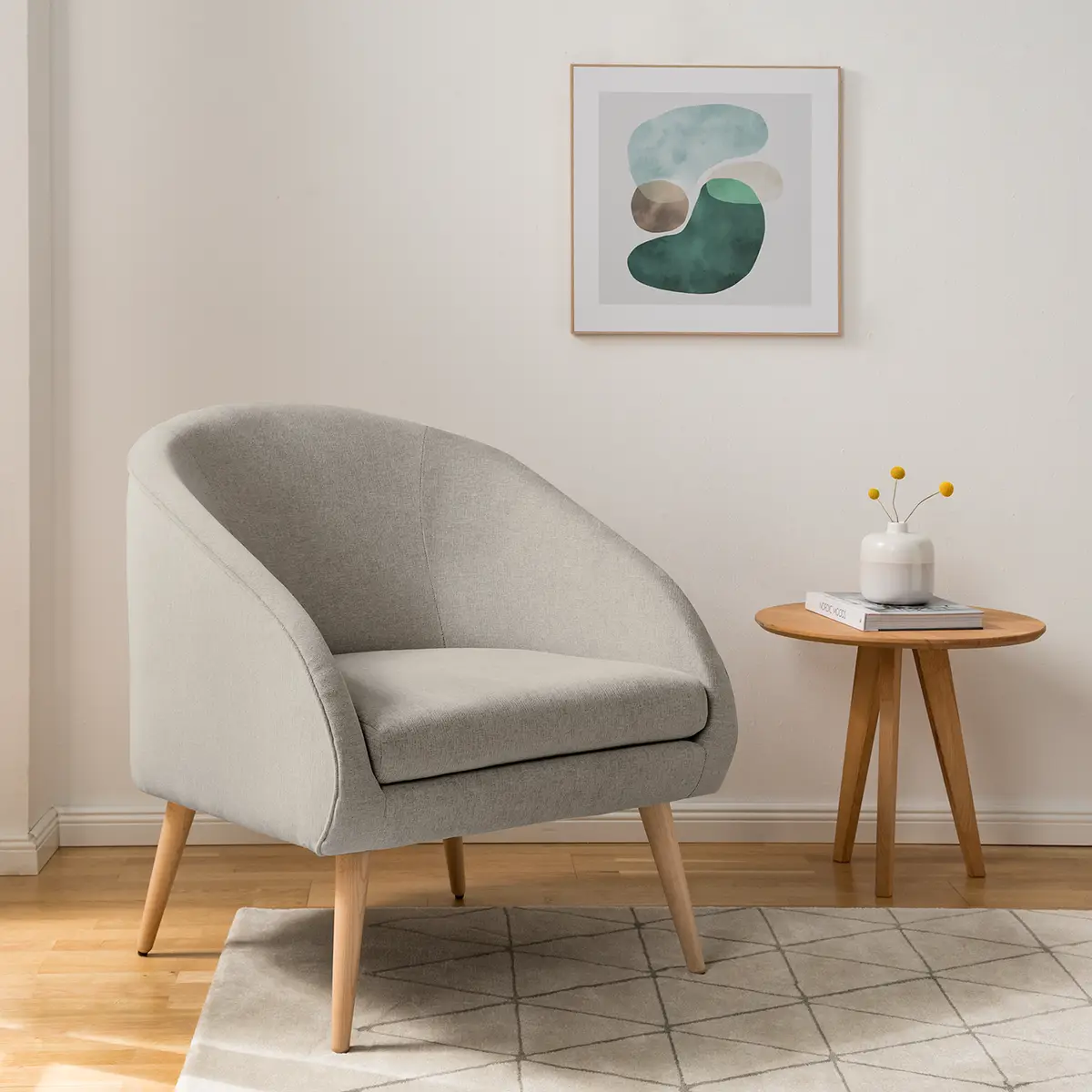 Sessel Volonne Grau Webstoff Nere | Grau