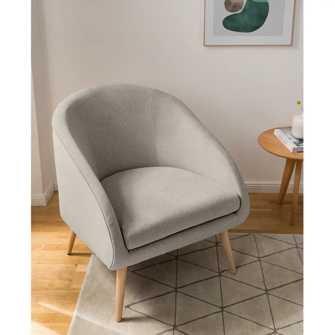 Sessel Volonne Grau Webstoff Nere | Grau