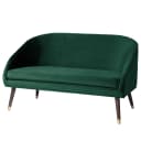 Sofa Volonne 2-Sitzer Grün Samt Ravi | Grün