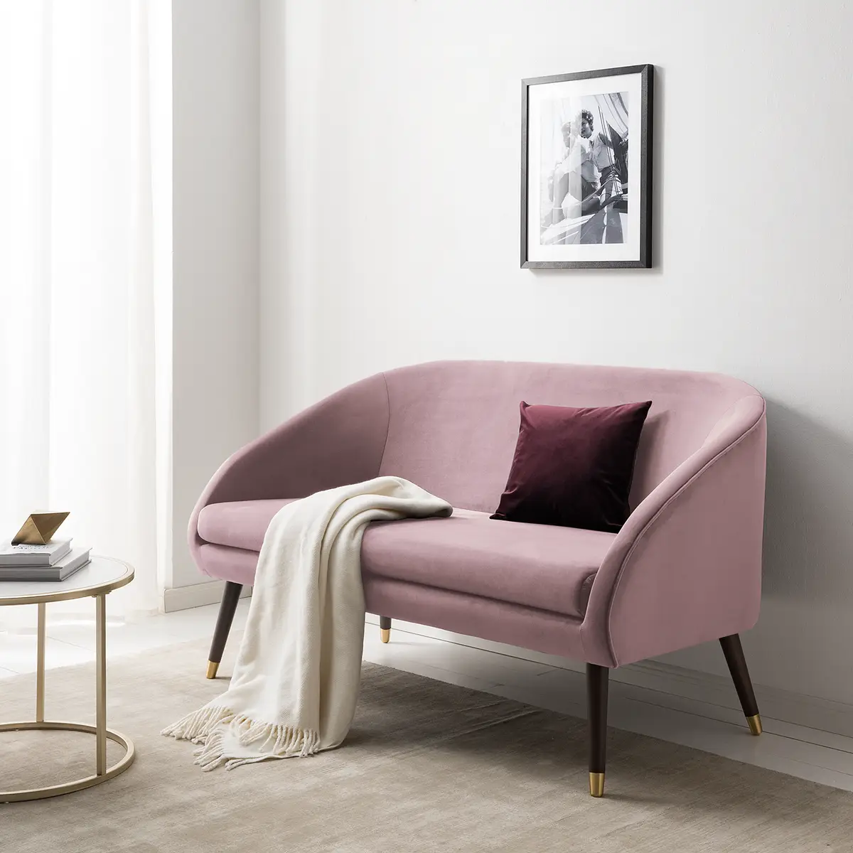 Sofa Volonne 2-Sitzer | Rosa