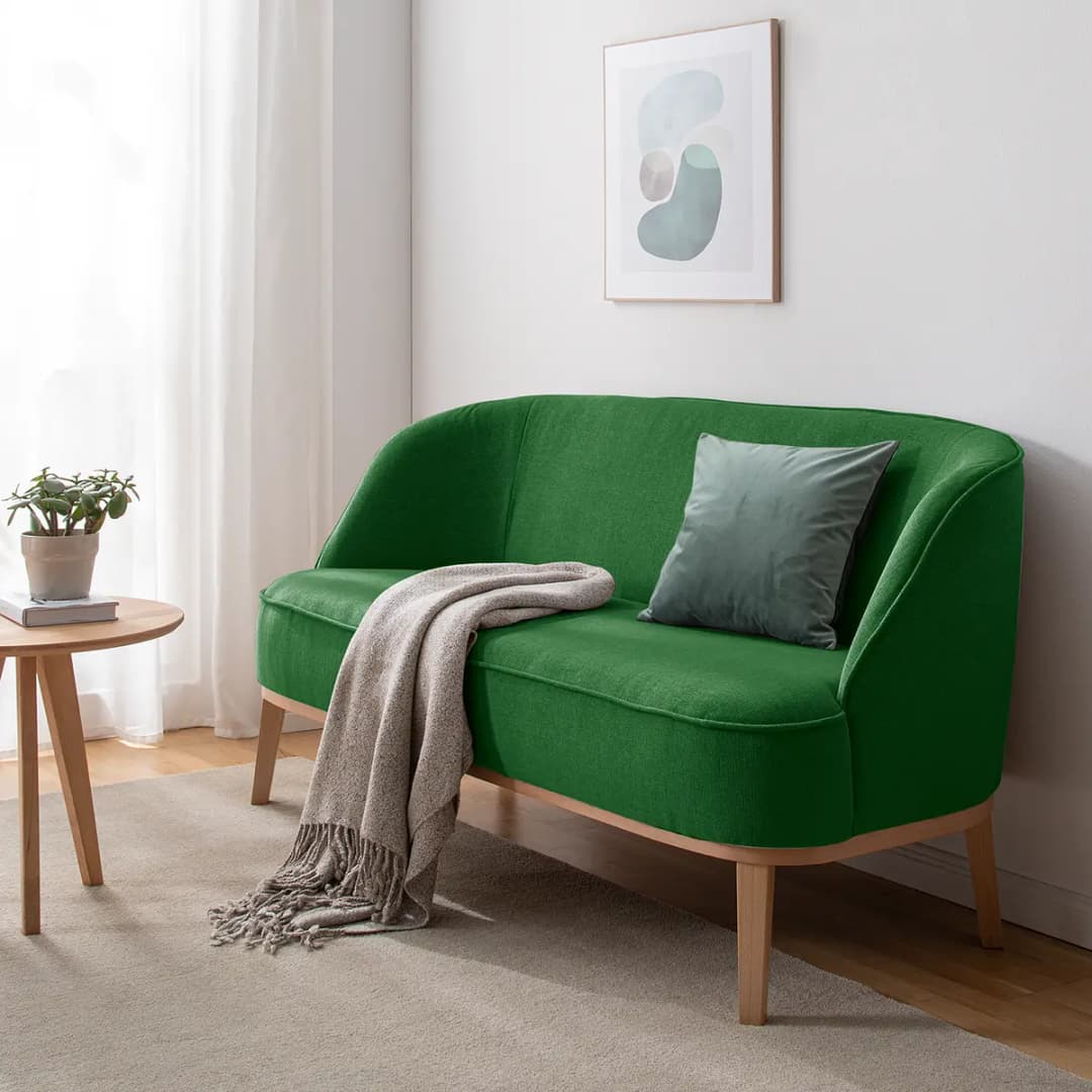 2,5-Sitzer Sofa Grün Webstoff Nere | Grün
