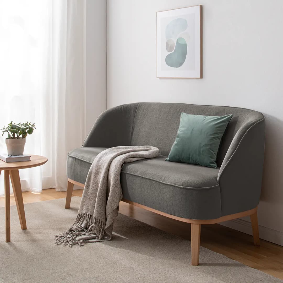 2,5-Sitzer Sofa Grau Webstoff Nere | Grau