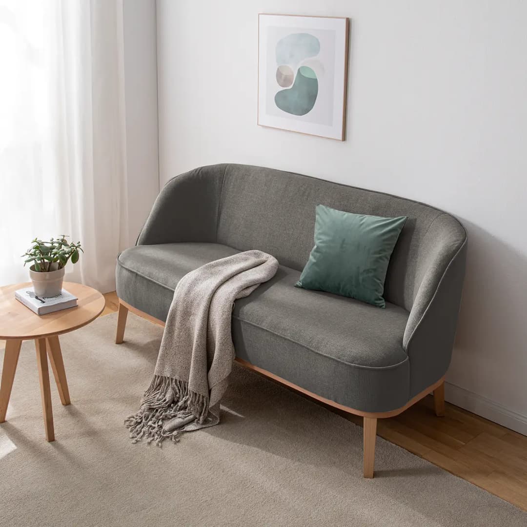 2,5-Sitzer Sofa Grau Webstoff Nere | Grau