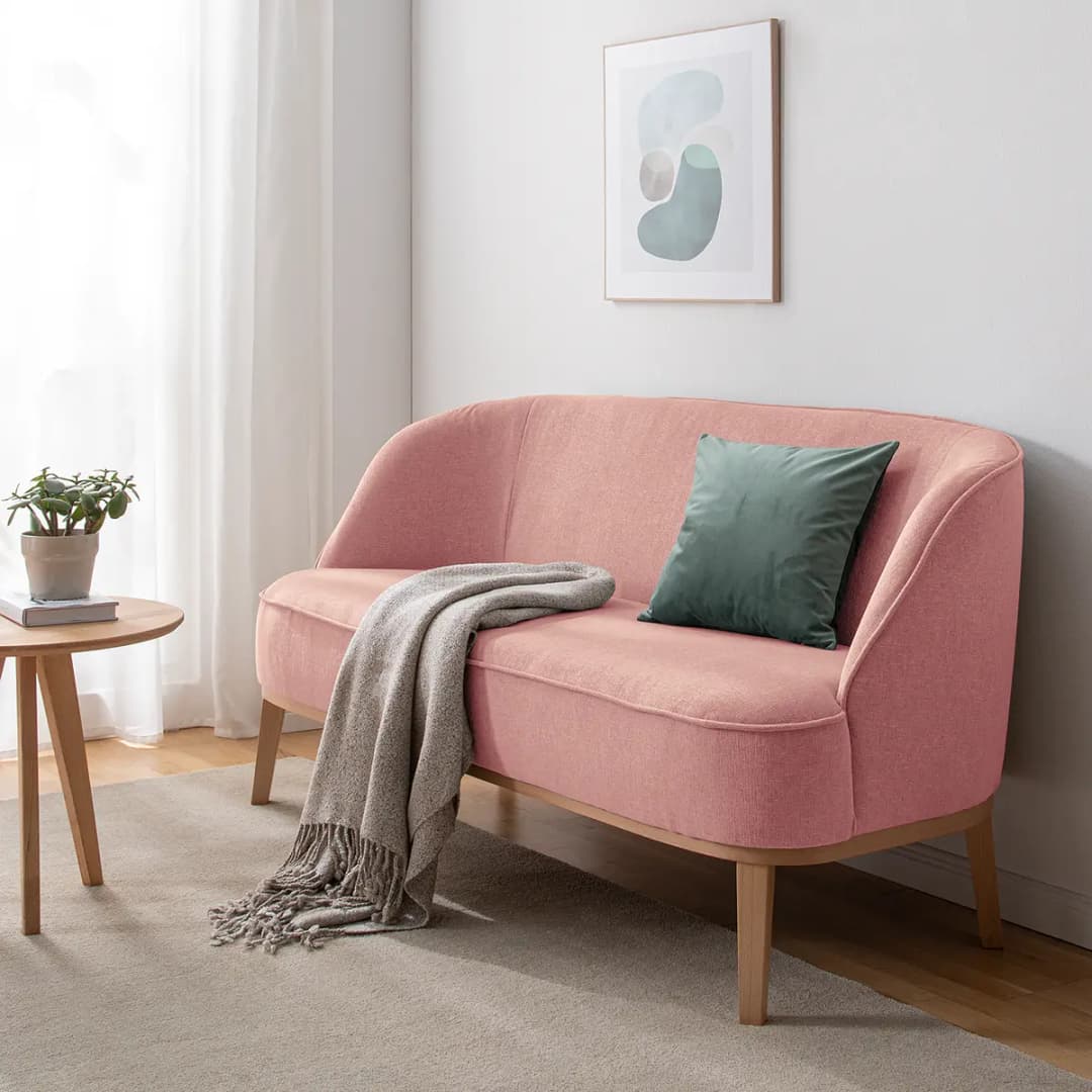 2,5-Sitzer Sofa Pink Webstoff Nere | Rosa