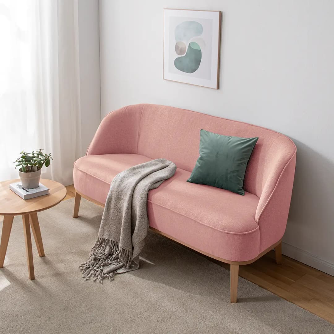 2,5-Sitzer Sofa Pink Webstoff Nere | Rosa