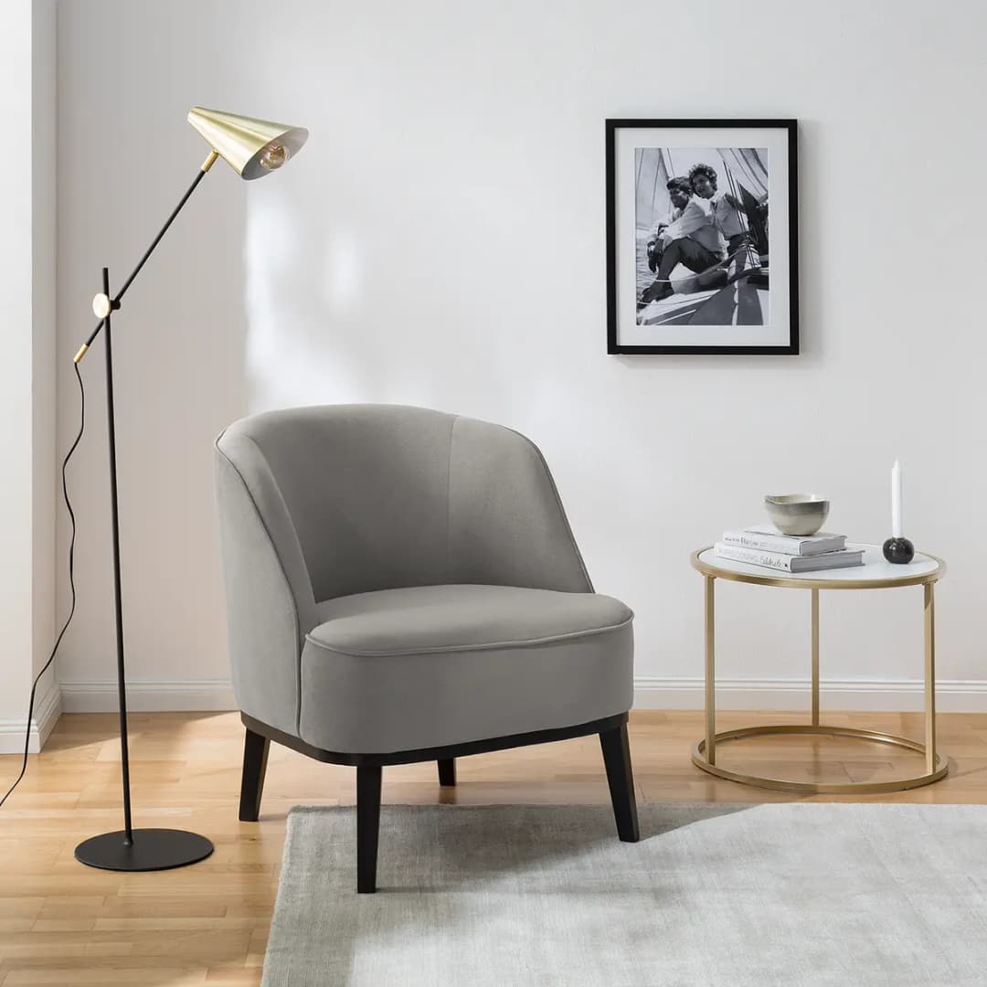 Sessel Grau Microfaser Sela | Grau