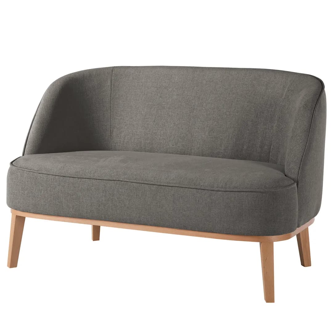 Sofa 2-Sitzer Grau Webstoff Nere | Grau