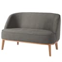 Sofa 2-Sitzer Grau Webstoff Nere | Grau