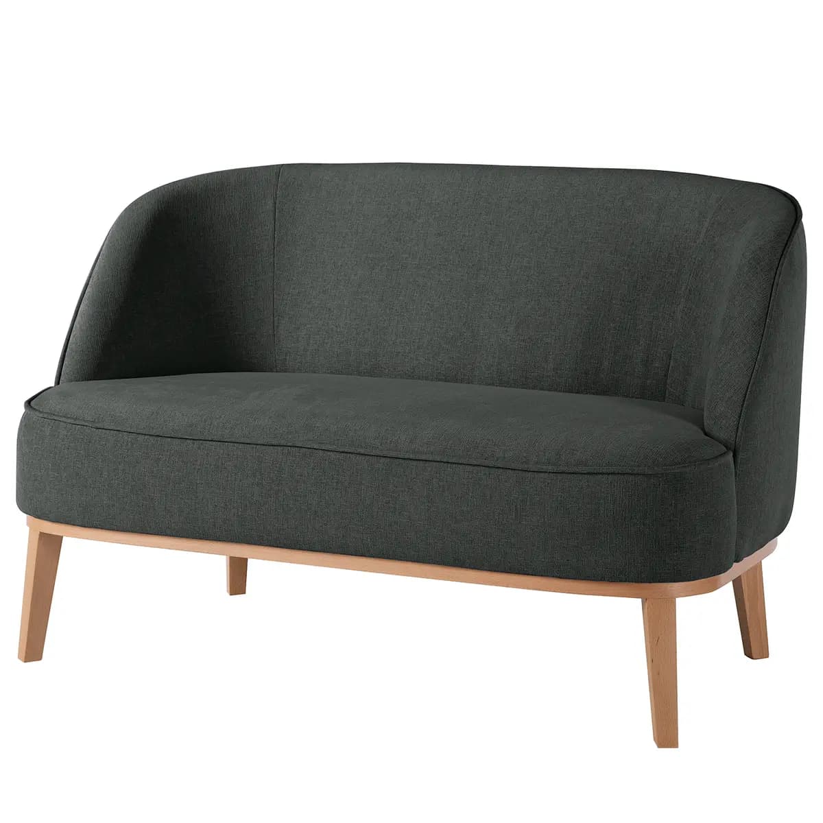 Sofa 2-Sitzer Schwarz Webstoff Nere | Schwarz