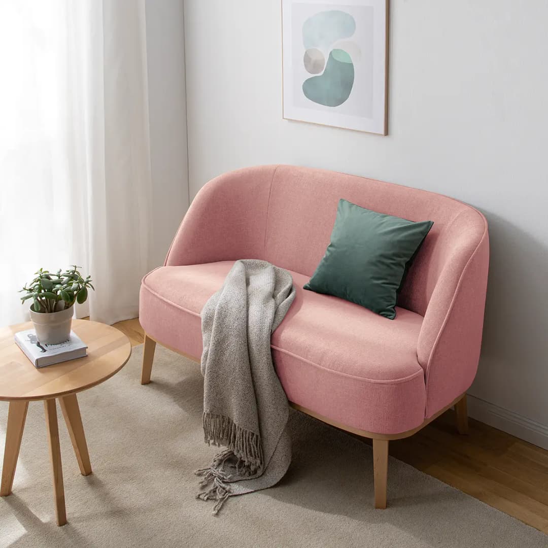 Sofa 2-Sitzer Pink Webstoff Nere | Pink