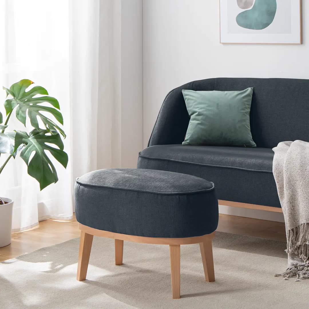 Polsterhocker | Blau