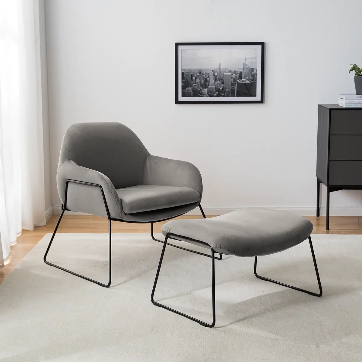 Polsterhocker Culin | Grau
