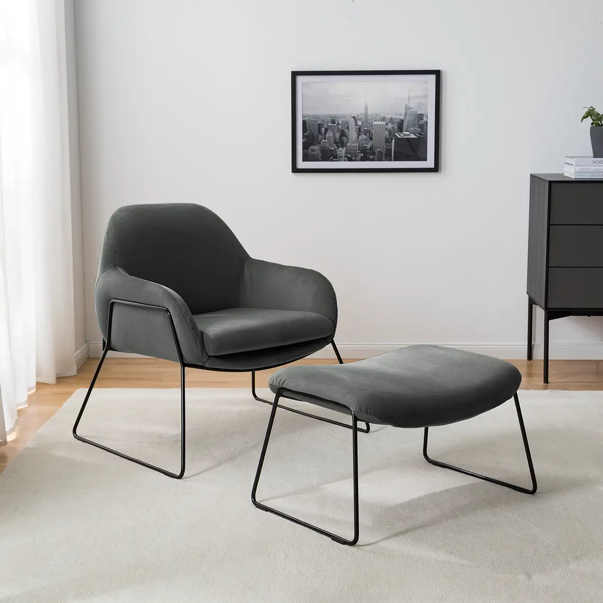 Polsterhocker Culin | Grau