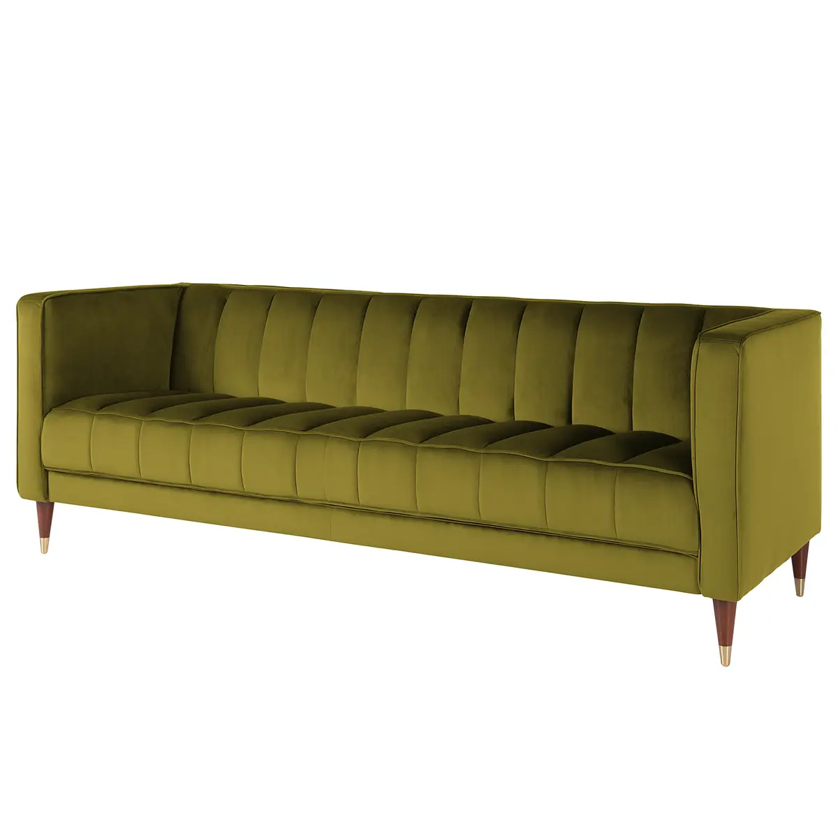 Sofa Suzy 2,5-Sitzer Grün Samt Ravi | Grün