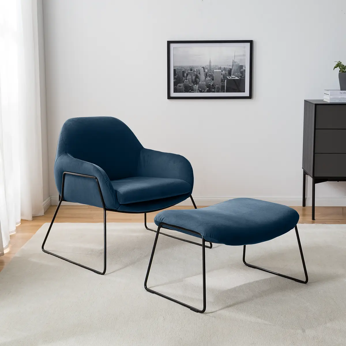 Polsterhocker Culin | Blau