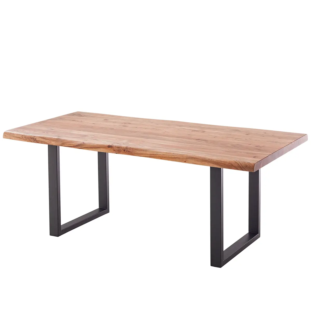 Massiver Baumkanten-Esstisch 200 x 100cm Braun/Akazie Braun