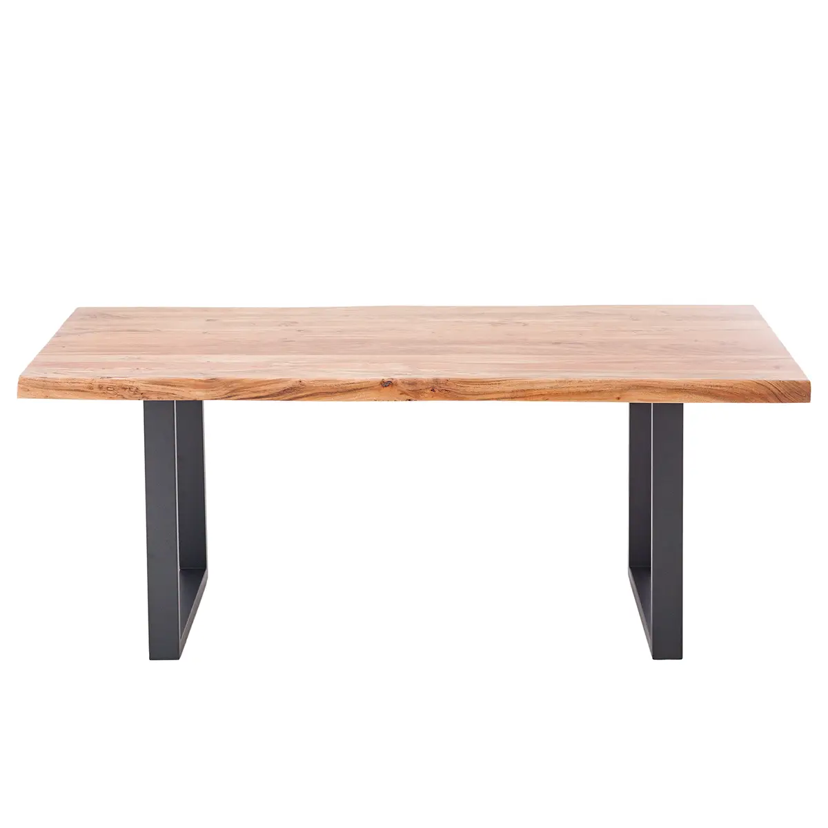 Massiver Baumkanten-Esstisch 200 x 100cm Braun/Akazie Braun