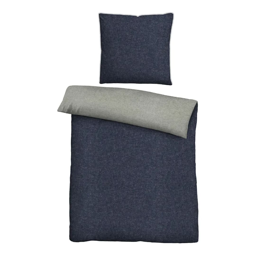 Melange-Flanell Bettwäsche 0840500 | Blau