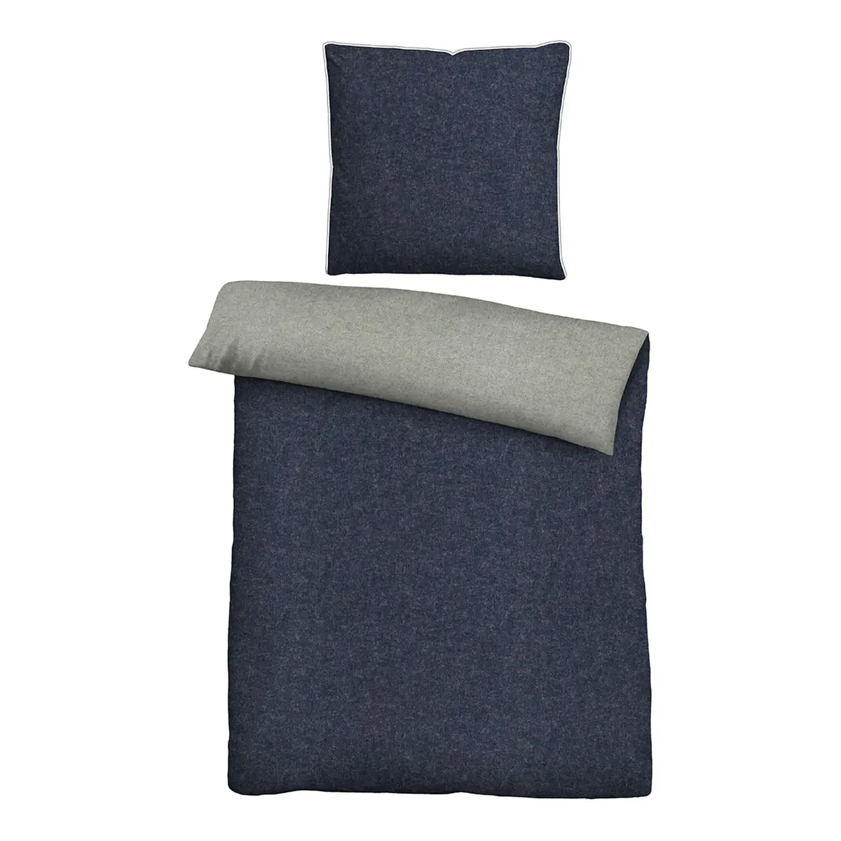 Melange-Flanell Bettwäsche 0840500 | Blau