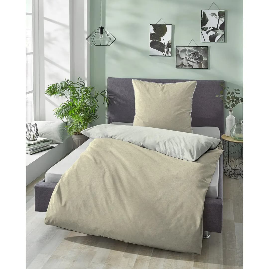 Melange-Flanell Bettwäsche 0840500 | Braun