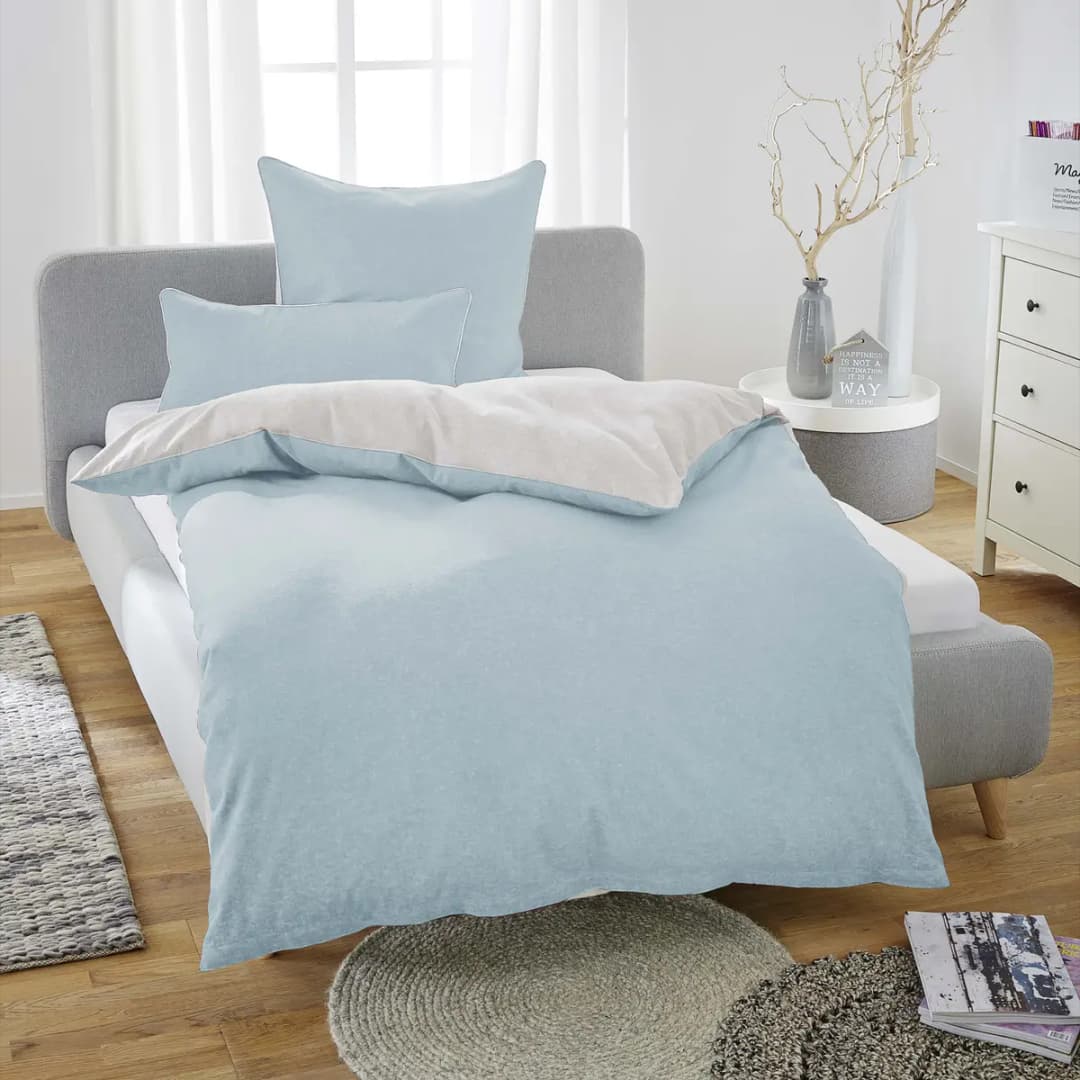 Melange-Flanell Bettwäsche 0840500 | Blau