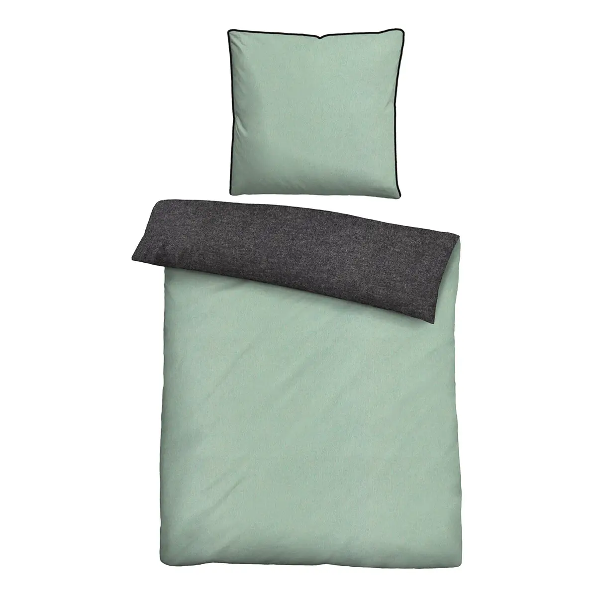 Melange-Flanell Bettwäsche 0840500 | Grün