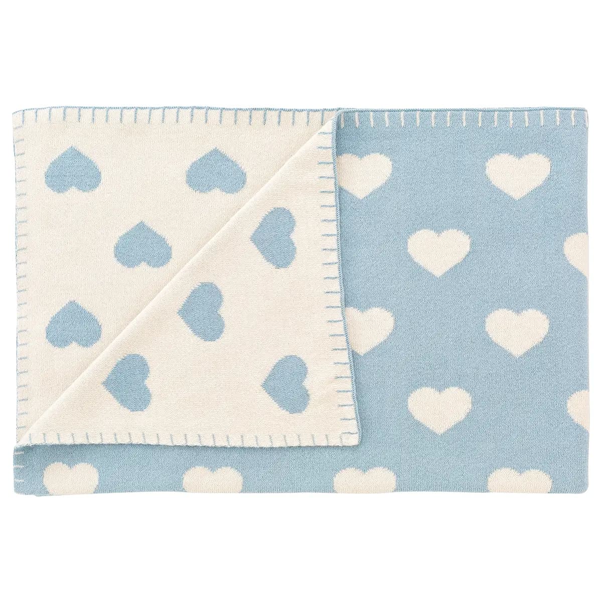 Babykuscheldecke Herzchen | Blau