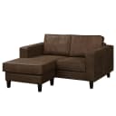 Ecksofa 1-Sitzer mit Longchair | Braun