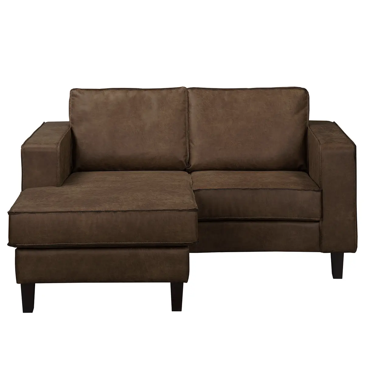 Ecksofa 1-Sitzer mit Longchair | Braun