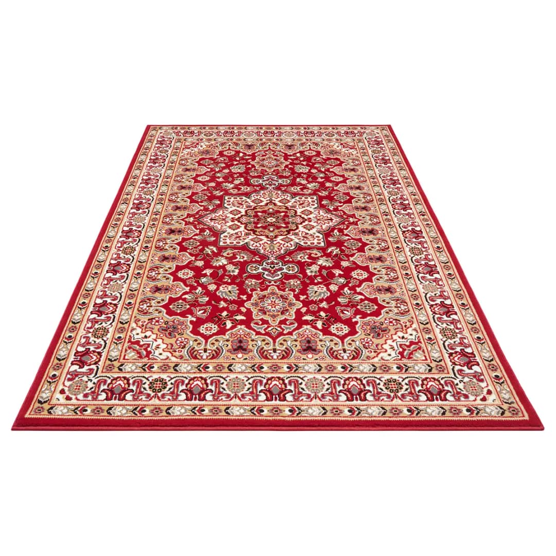 Kurzflorteppich Parun Täbriz Rot/Rot 80 x 150cm Mischgewebe