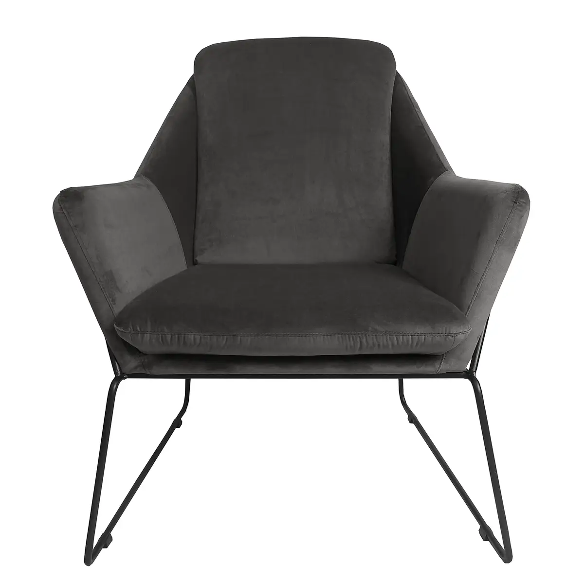 Sessel Belval Grau/Grau Samt Ravi | Grau
