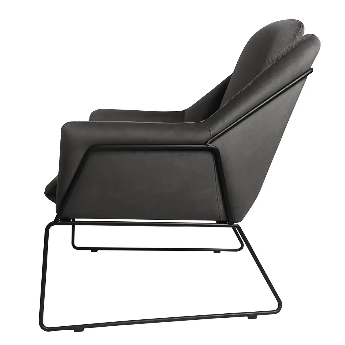 Sessel Belval Grau/Grau Samt Ravi | Grau