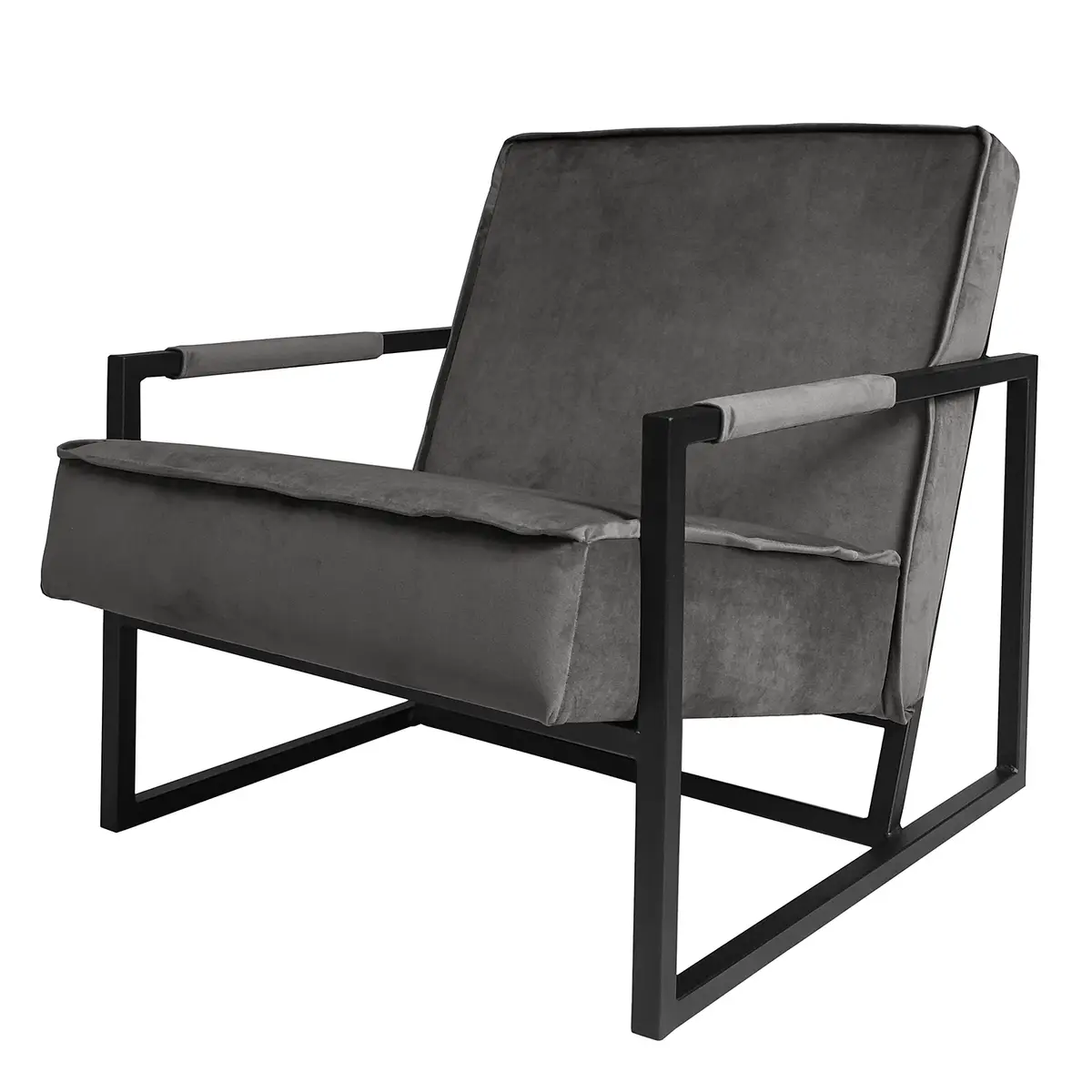 Sessel Novella Grau/Grau Samt Ravi | Grau