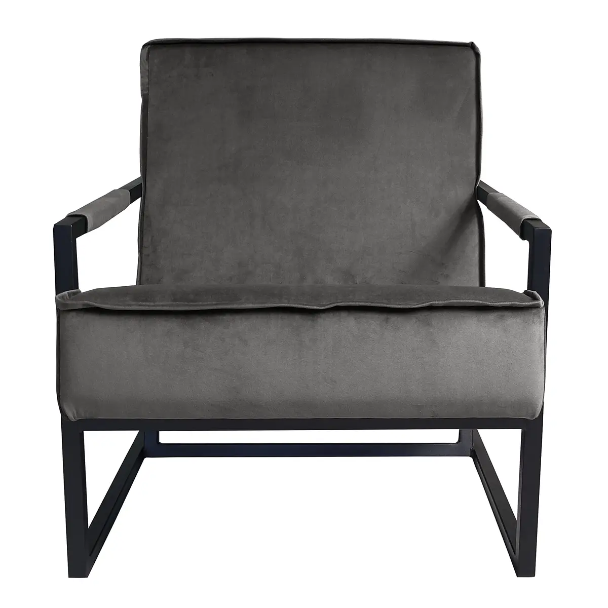 Sessel Novella Grau/Grau Samt Ravi | Grau