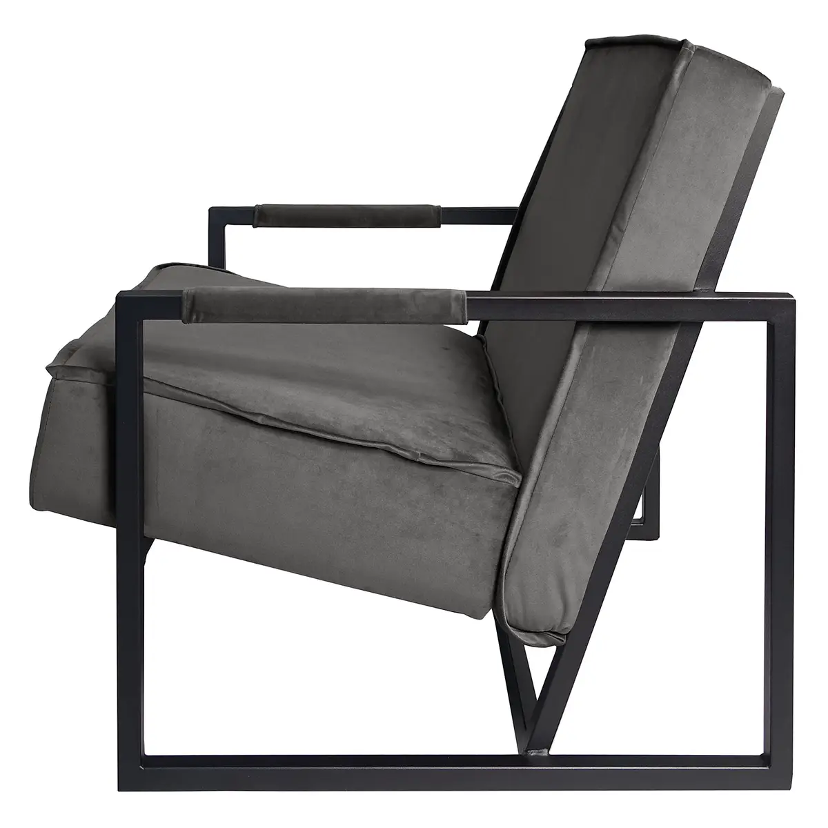 Sessel Novella Grau/Grau Samt Ravi | Grau